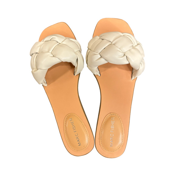 Marc Fisher Bolier Women's Flat Sandals (Ivory Cream, Size 7.5) - Picture 2 of 6